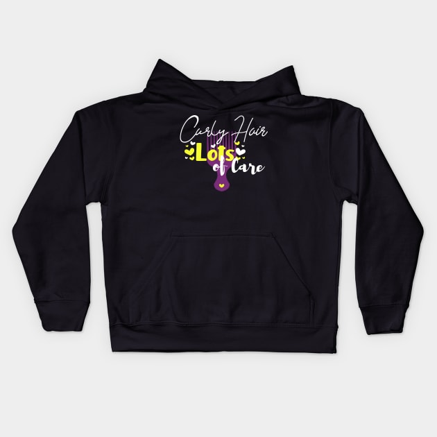 Curly Hair Love Kids Hoodie by JynJyn